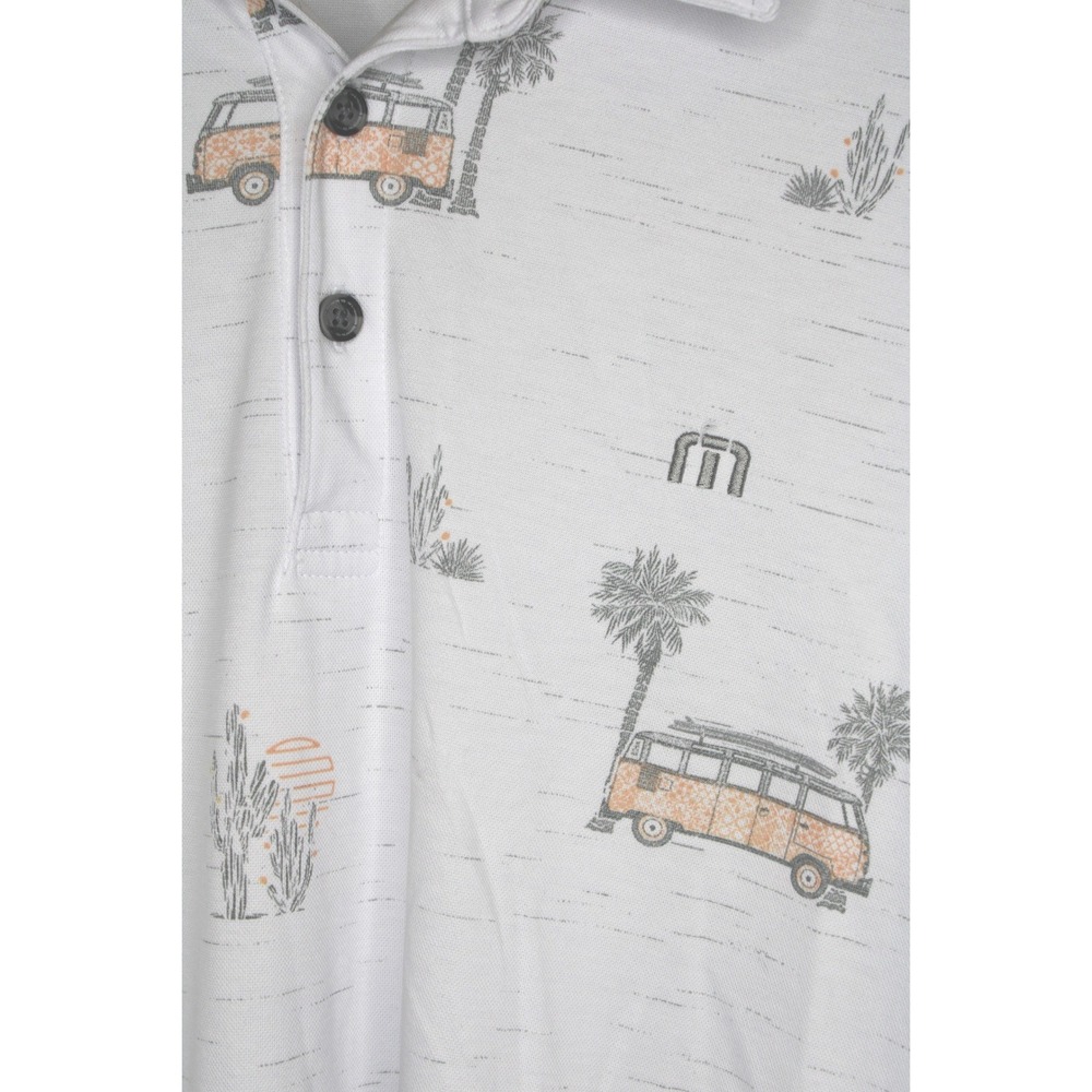 TravisMathew Volkswagen VW Bus Polo Shirt Mens XXL White Pima Cotton Blend Golf - Picture 4 of 7